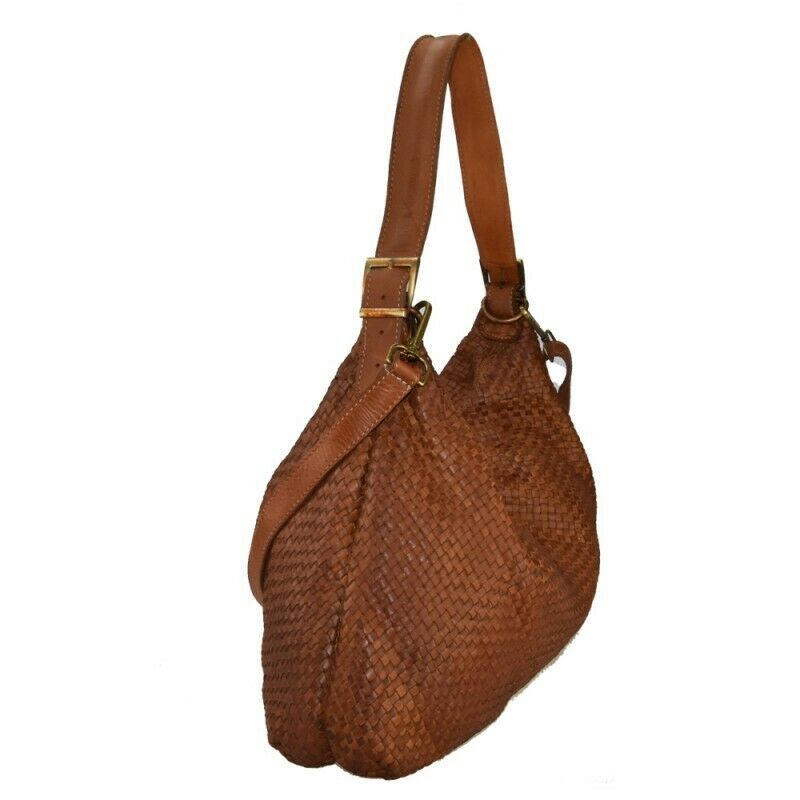 BZNA Bag Amelia Cognac Italy Designer Damen Handtasche Schultertasche Tasche - B Z N A