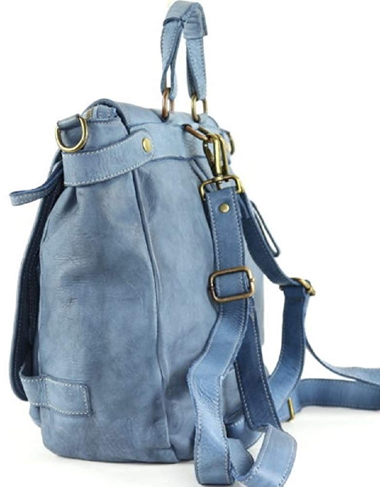 BZNA Bag Anna Blau Backpacker Designer Rucksack Ledertasche Damenhandtasche Schultertasche Leder Nappa sheep ItalyNeu - B Z N A