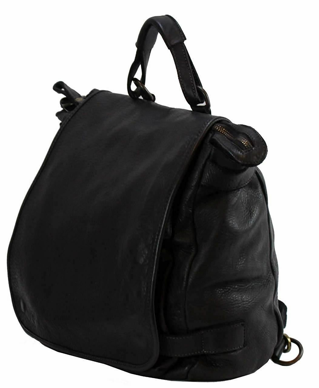 BZNA Bag Anna Schwarz Backpacker Designer Rucksack Ledertasche Damenhandtasche - B Z N A