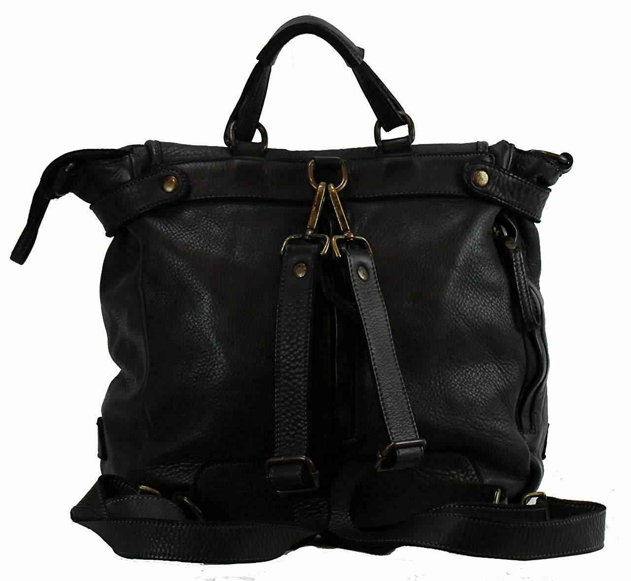 BZNA Bag Anna Schwarz Backpacker Designer Rucksack Ledertasche Damenhandtasche
