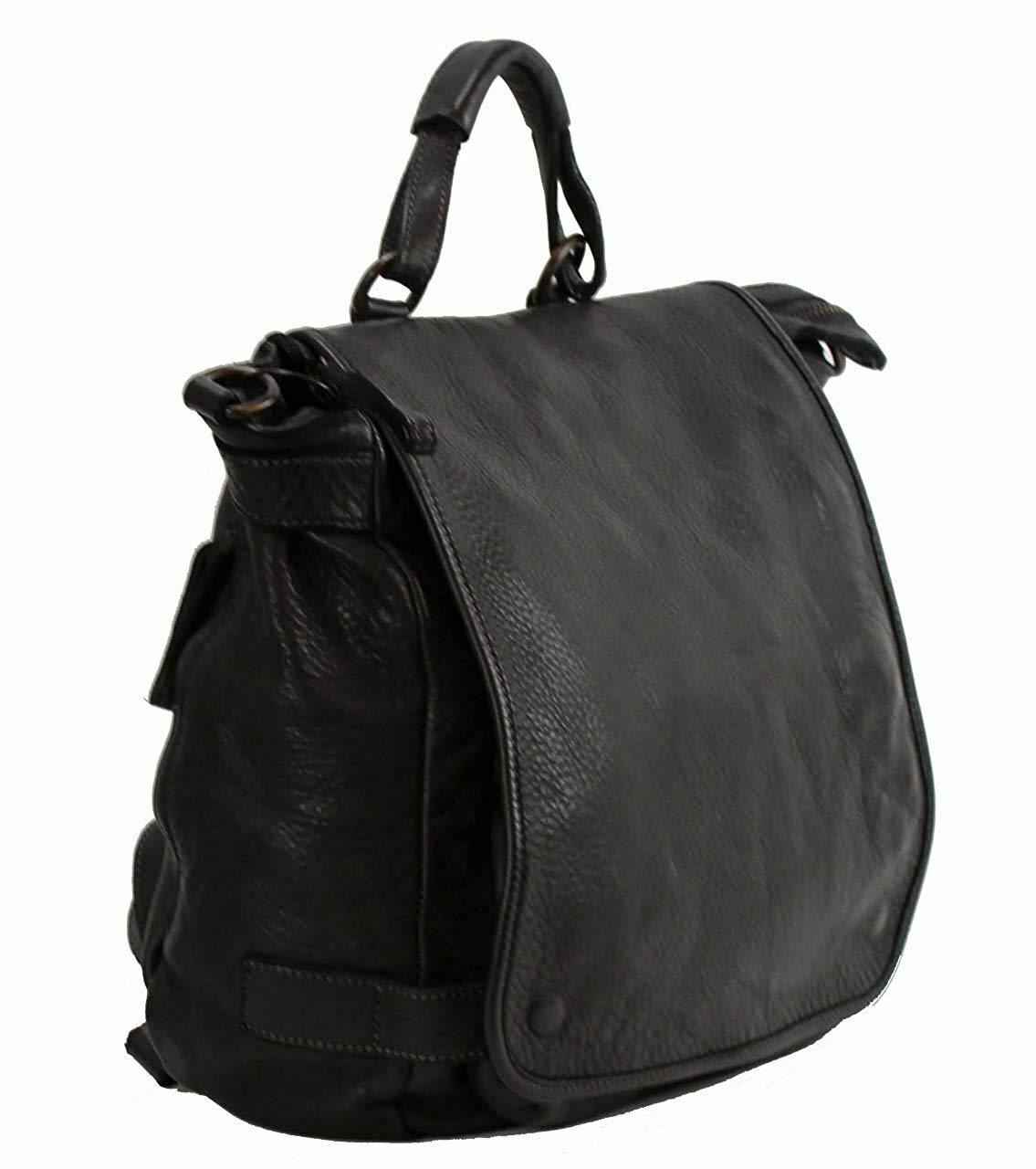 BZNA Bag Anna Schwarz Backpacker Designer Rucksack Ledertasche Damenhandtasche