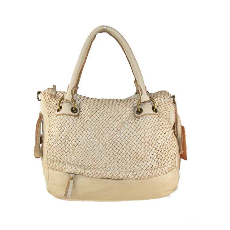 BZNA Bag Arya Beige Italy Designer Damen Handtasche Schultertasche Tasche Leder - B Z N A