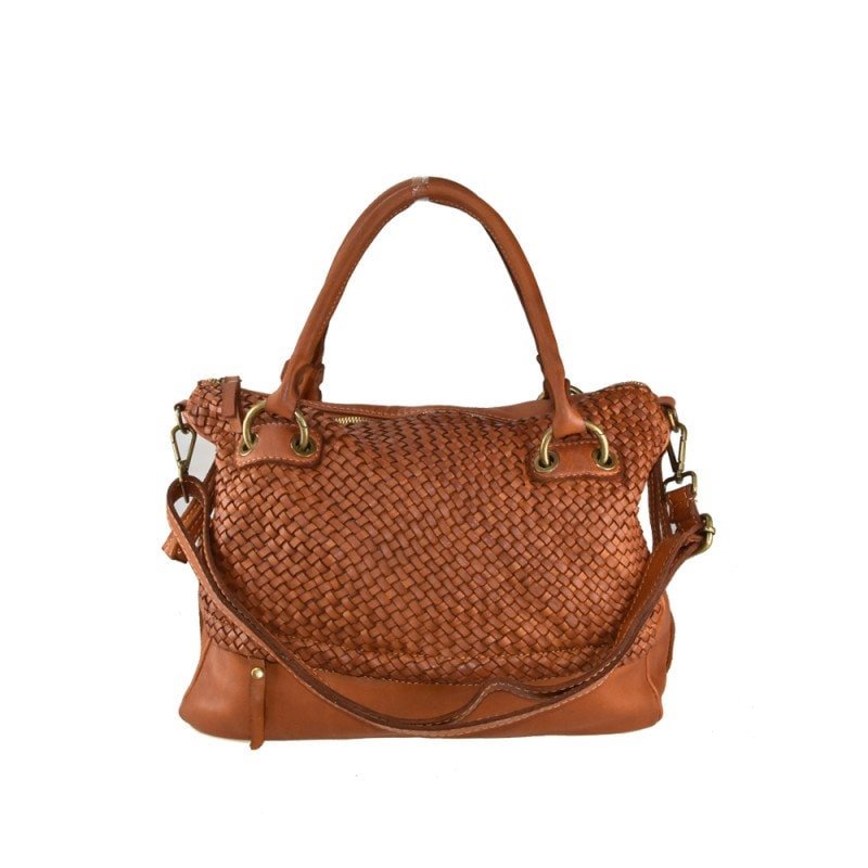 BZNA Bag Arya Cognac Italy Designer Damen Handtasche Schultertasche Tasche Leder - B Z N A