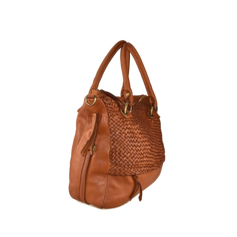 BZNA Bag Arya Cognac Italy Designer Damen Handtasche Schultertasche Tasche Leder - B Z N A