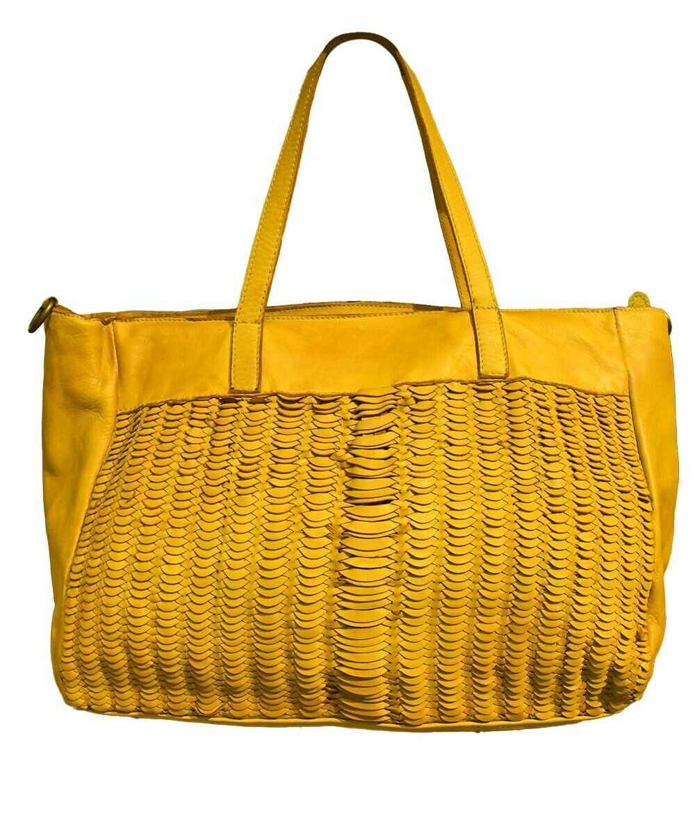BZNA Bag Bluna Gelb Shopper Tasche Schultertasche Handtasche Designer Leder