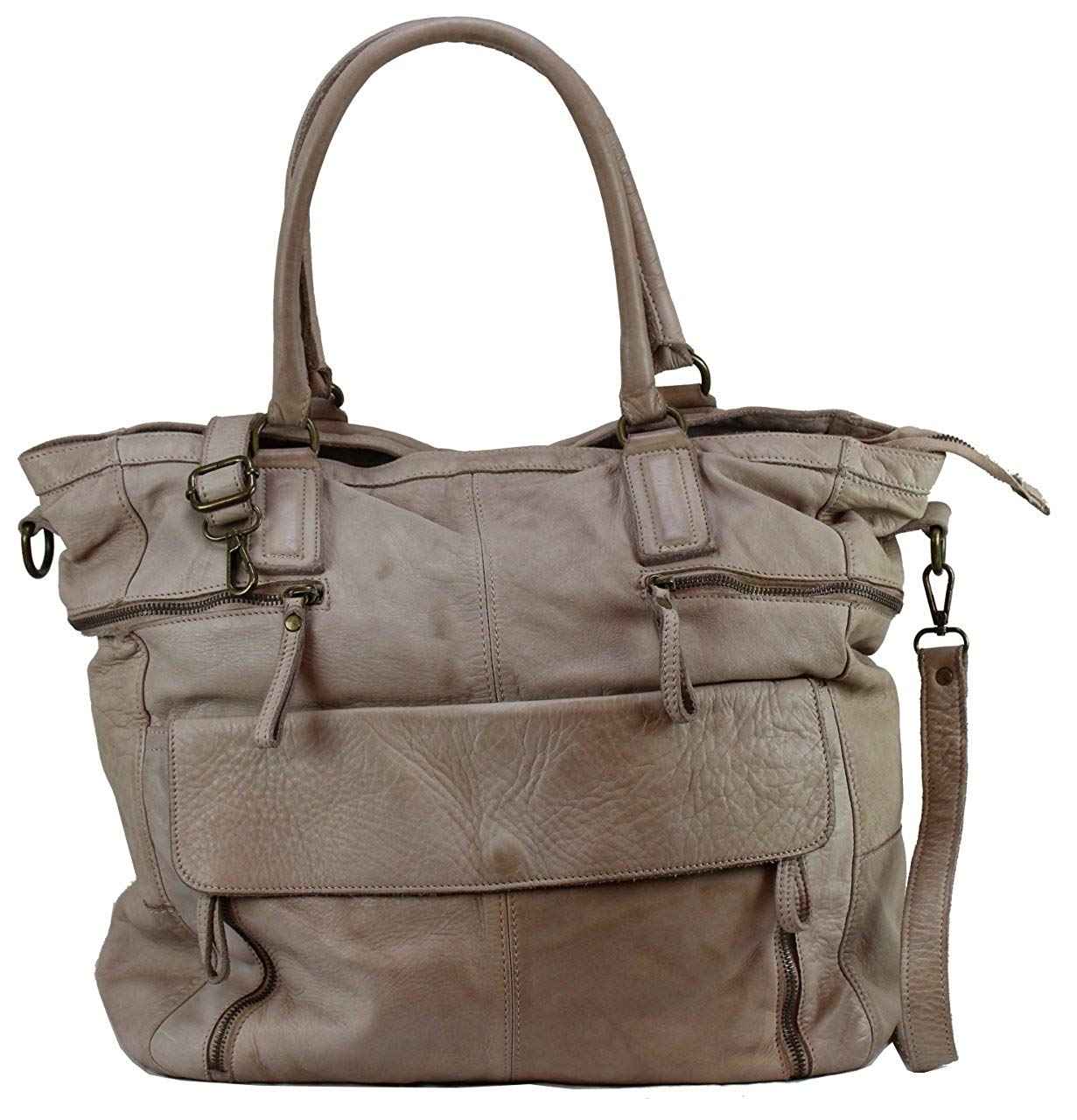 BZNA Bag Boney beige Italy Designer Damen Handtasche Ledertasche Schultertasche Tasche Leder Shopper Neu
