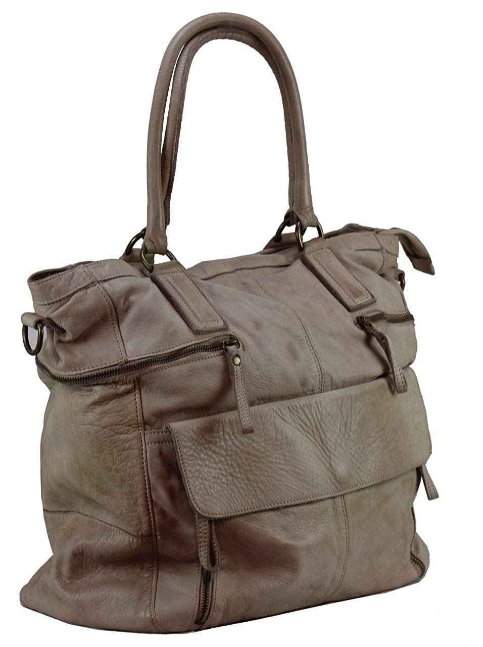 BZNA Bag Boney beige Italy Designer Damen Handtasche Ledertasche Schultertasche Tasche Leder Shopper Neu