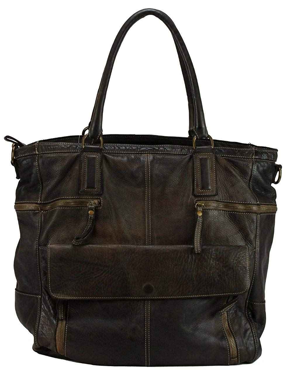 BZNA Bag Boney Braun Italy Designer Damen Handtasche Schultertasche Tasche Leder Shopper Neu