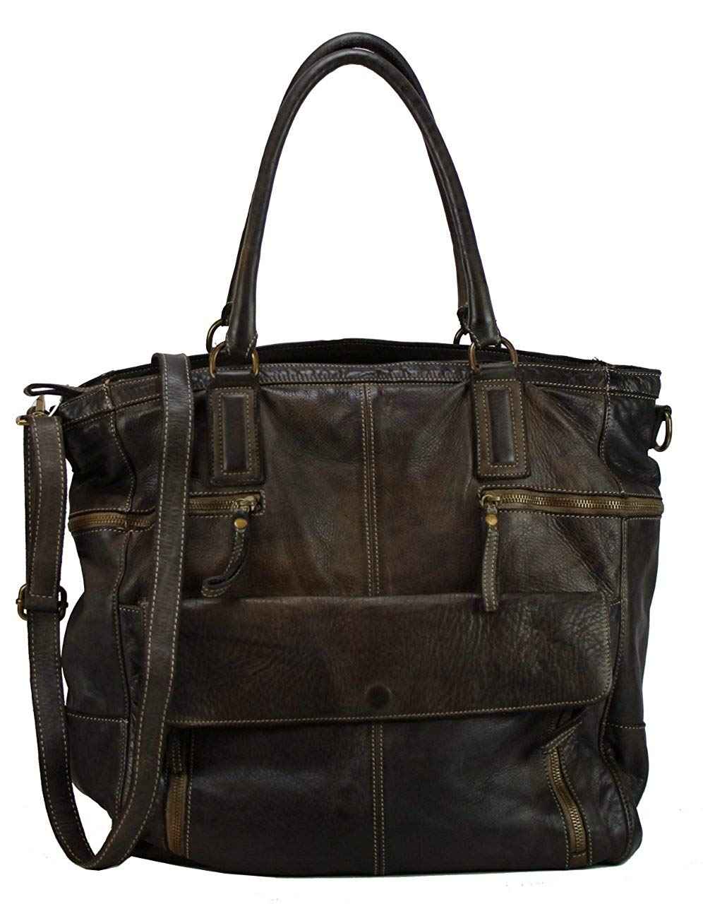 BZNA Bag Boney Braun Italy Designer Damen Handtasche Schultertasche Tasche Leder Shopper Neu