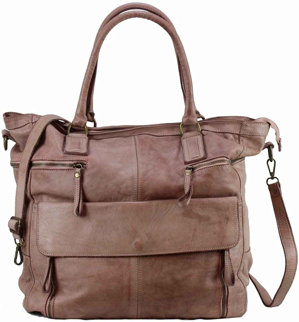 BZNA Bag Boney rosa Italy Designer Damen Handtasche Schultertasche Tasche Leder Shopper Neu