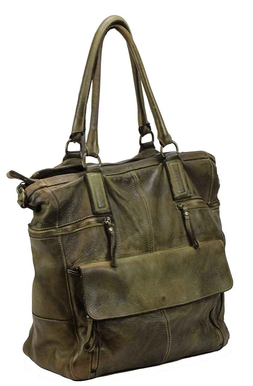 BZNA Bag Boney verde Italy Designer Damen Handtasche Ledertasche Schultertasche Tasche Leder Shopper Neu
