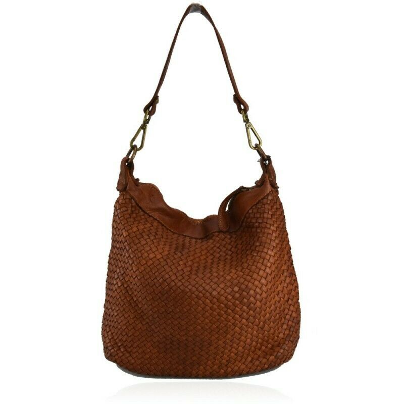 BZNA Bag Briana Cognac Italy Designer Beutel Umhängetasche Damen Handtasche - B Z N A