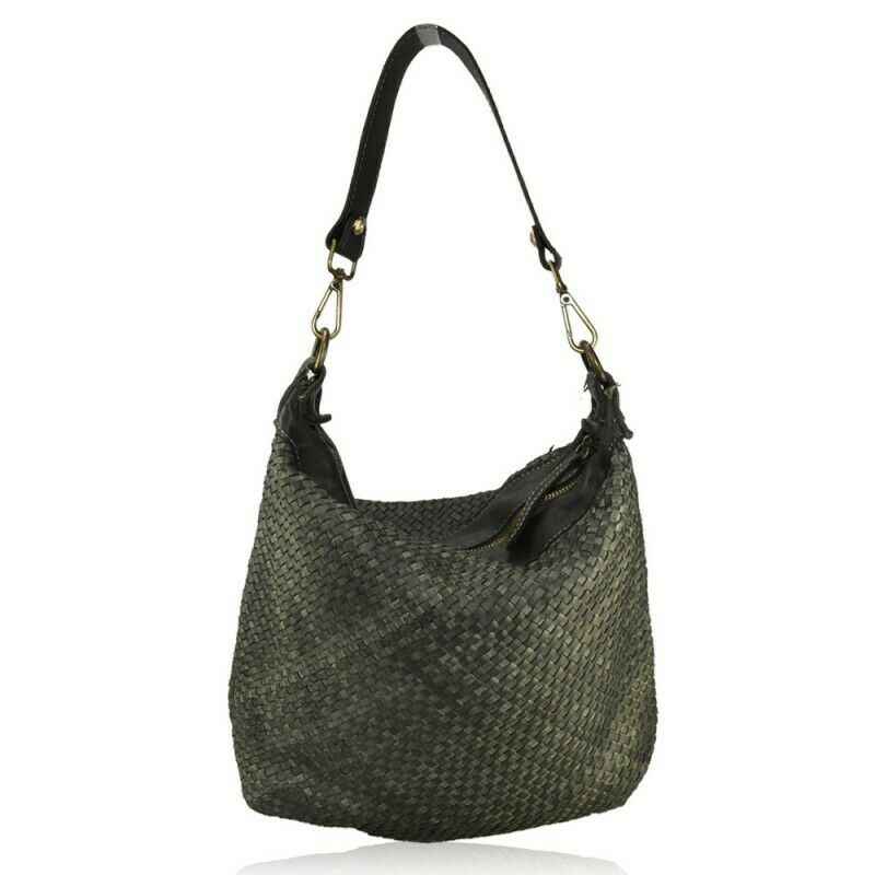 BZNA Bag Briana Grün Italy Designer Beutel Umhängetasche Damen Handtasche Leder