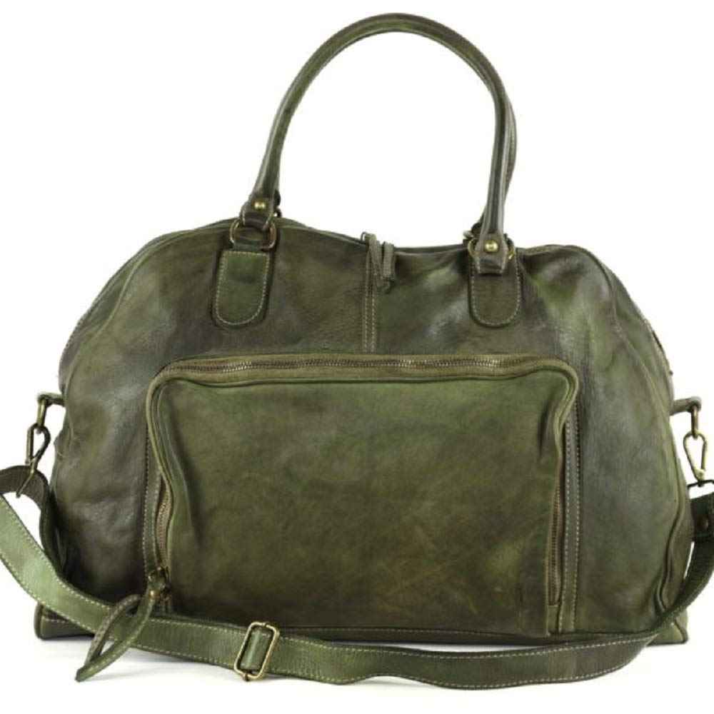 BZNA Bag Camilla verde grün Italy Designer Weekender Damen Handtasche Schultertasche Tasche Leder Shopper Neu
