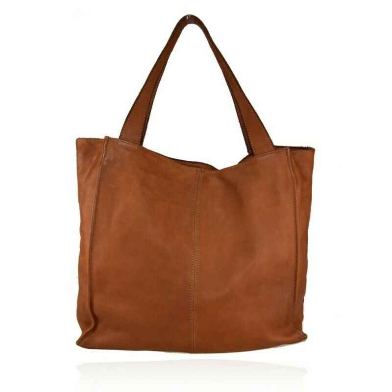 BZNA Bag Cassy Cognac Italy Designer Beutel Umhängetasche Damen Handtasche Leder
