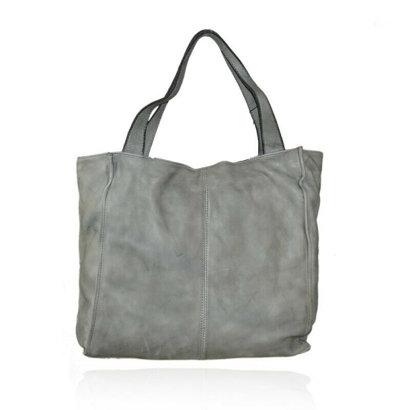BZNA Bag Cassy Grau Italy Designer Beutel Umhängetasche Damen Handtasche Leder - B Z N A