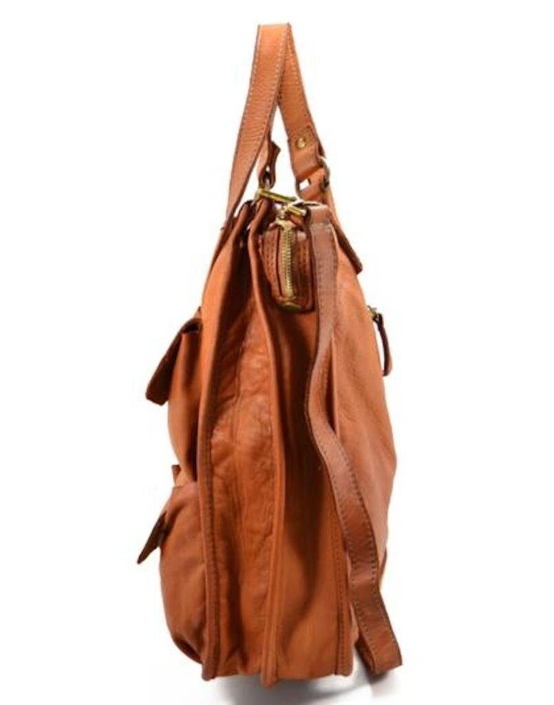 BZNA Bag Como cognac Italy Designer Damen Handtasche Schultertasche Tasche Leder Shopper Neu - B Z N A