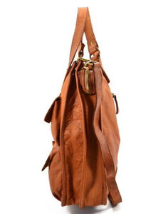 BZNA Bag Como cognac Italy Designer Damen Handtasche Schultertasche Tasche Leder Shopper Neu - B Z N A