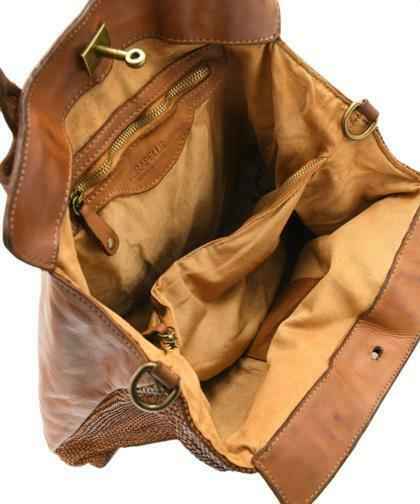 BZNA Bag Daria Cognac Business vintage Designer Damen Leder Handtasche Schultertasche