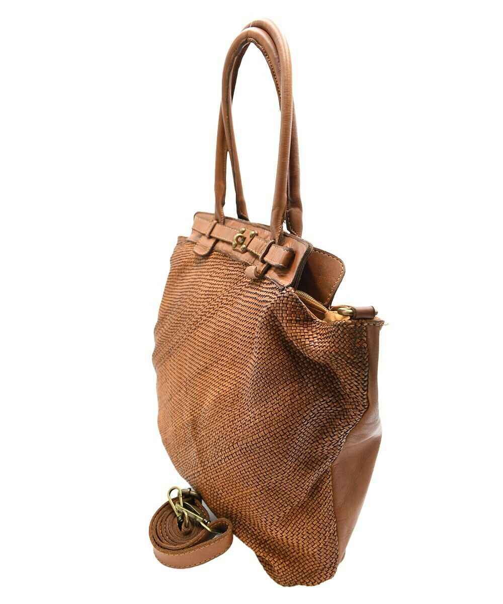 BZNA Bag Daria Cognac Business vintage Designer Damen Leder Handtasche Schultertasche