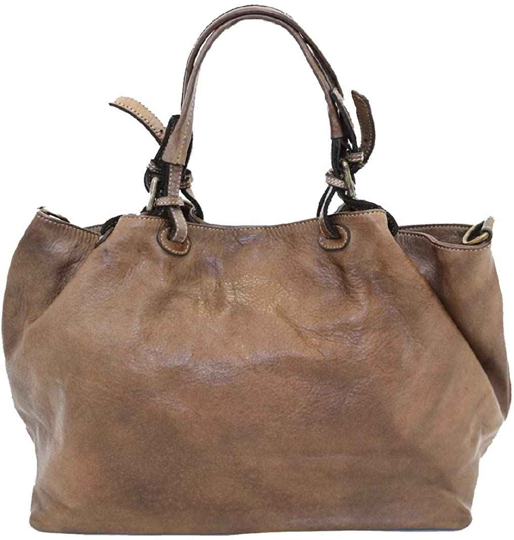 BZNA Bag Fee braun Lederfarben Italy Designer Damen Handtasche Schultertasche Tasche Calf Leather Shopper Neu