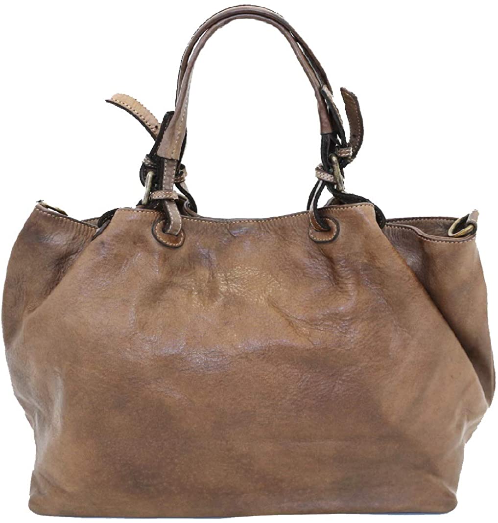 BZNA Bag Fee braun Lederfarben Italy Designer Damen Handtasche Schultertasche Tasche Calf Leather Shopper Neu - B Z N A