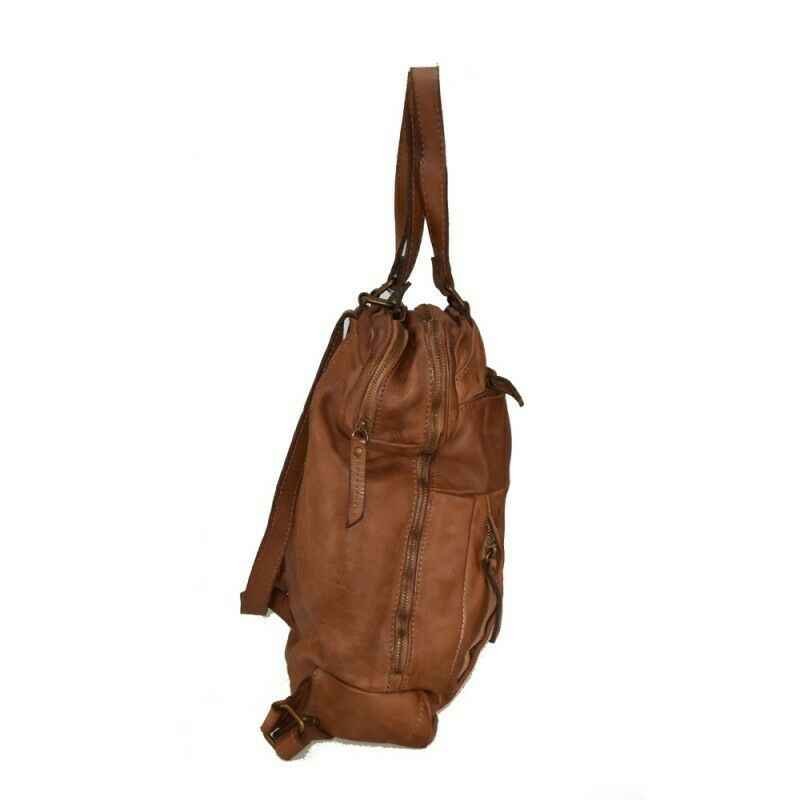 BZNA Bag Flipp Braun Backpacker Rucksack Damenhandtasche Schultertasche