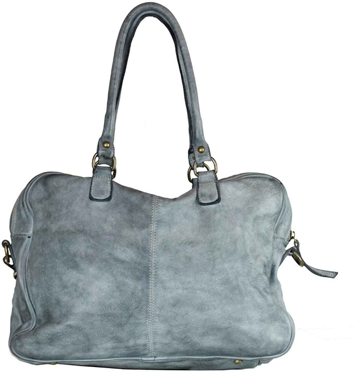 BZNA Bag Fonda Grau Italy Designer Damen Handtasche Schultertasche Tasche Leder Shopper Neu