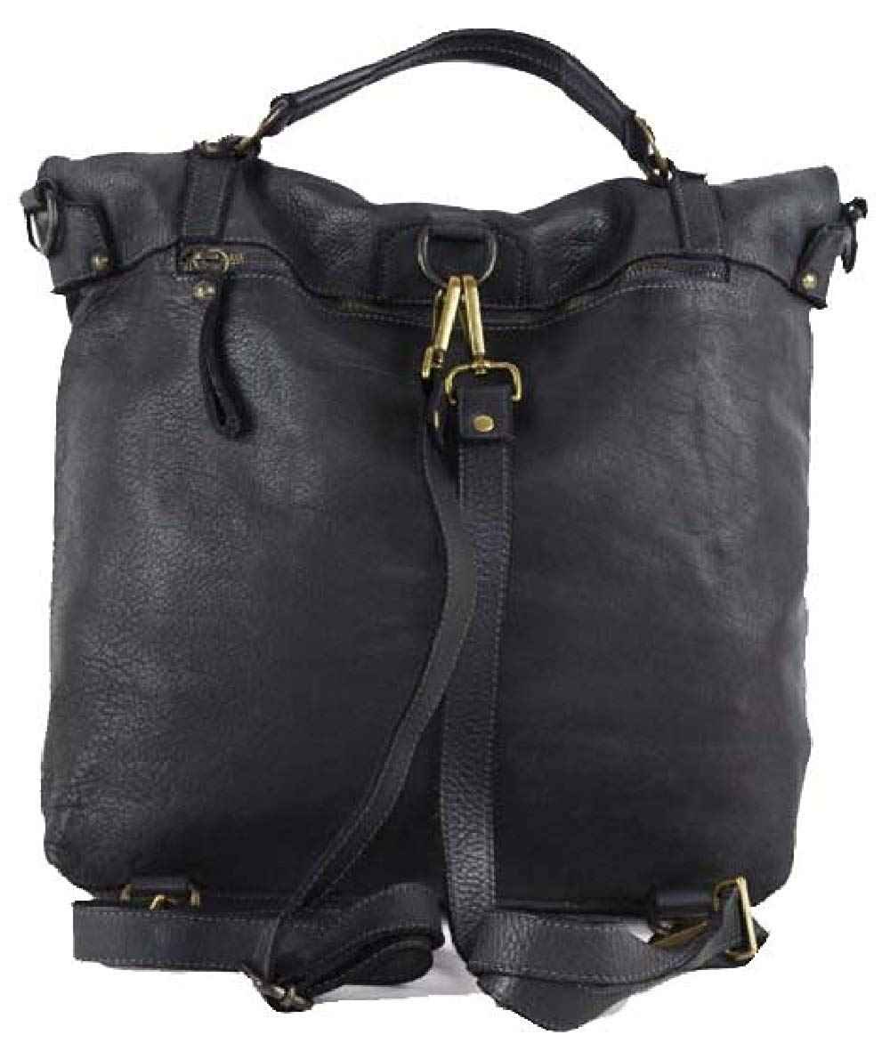 BZNA Bag Gabi Schwarz Backpacker Designer Rucksack Damenhandtasche Schultertasche Leder Nappa ItalyNeu
