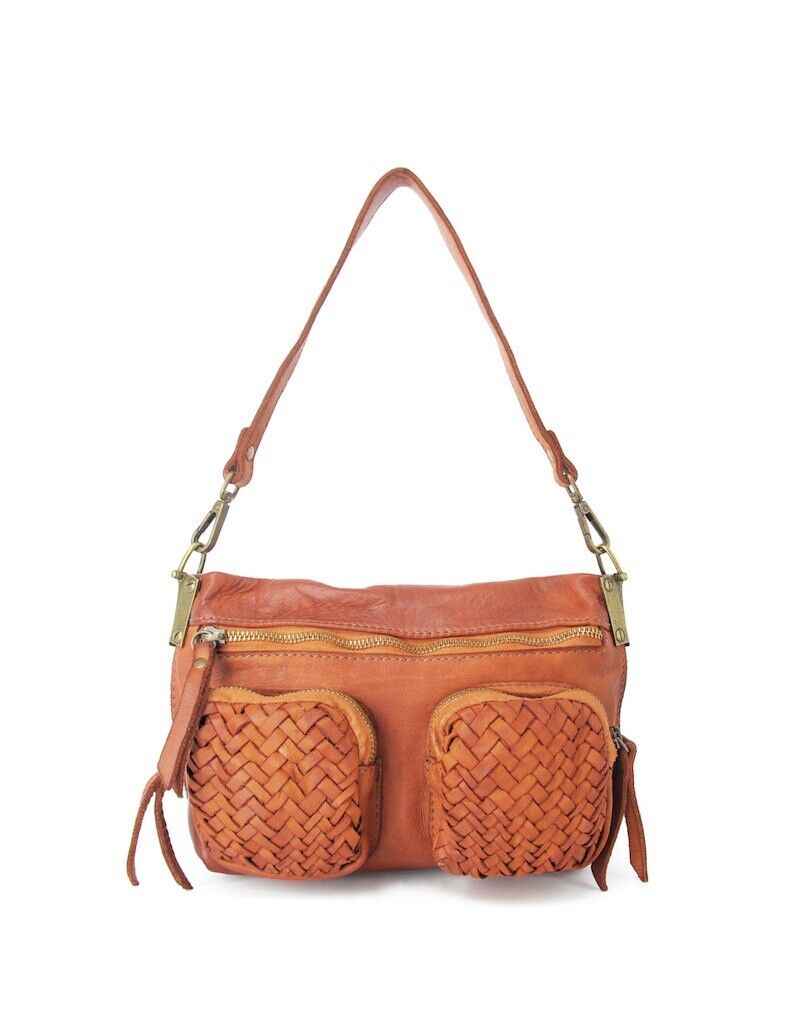 BZNA Bag Gesa Cognac Umhängetasche Designer Clutch Ledertasche Schultertasche