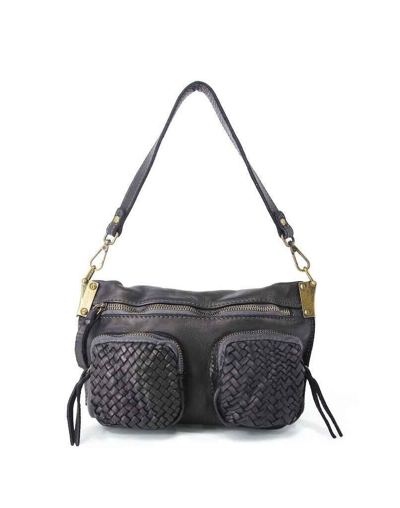 BZNA Bag Gesa Schwarz Umhängetasche Designer Clutch Ledertasche Schultertasche