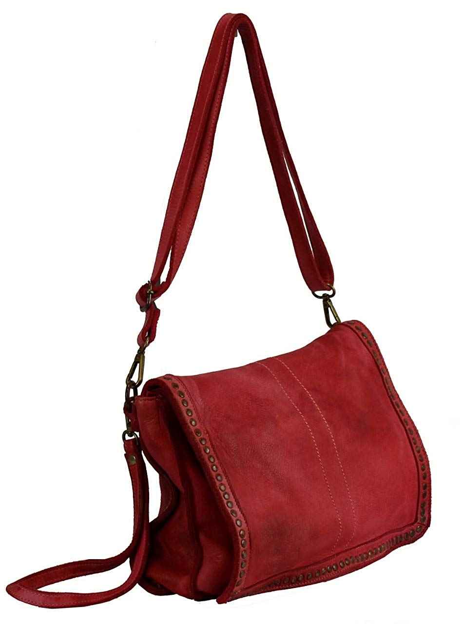 BZNA Bag Gil Rot rosso Italy Designer Clutch Umhängetasche Damen Handtasche Schultertasche Tasche Leder Shopper Neu