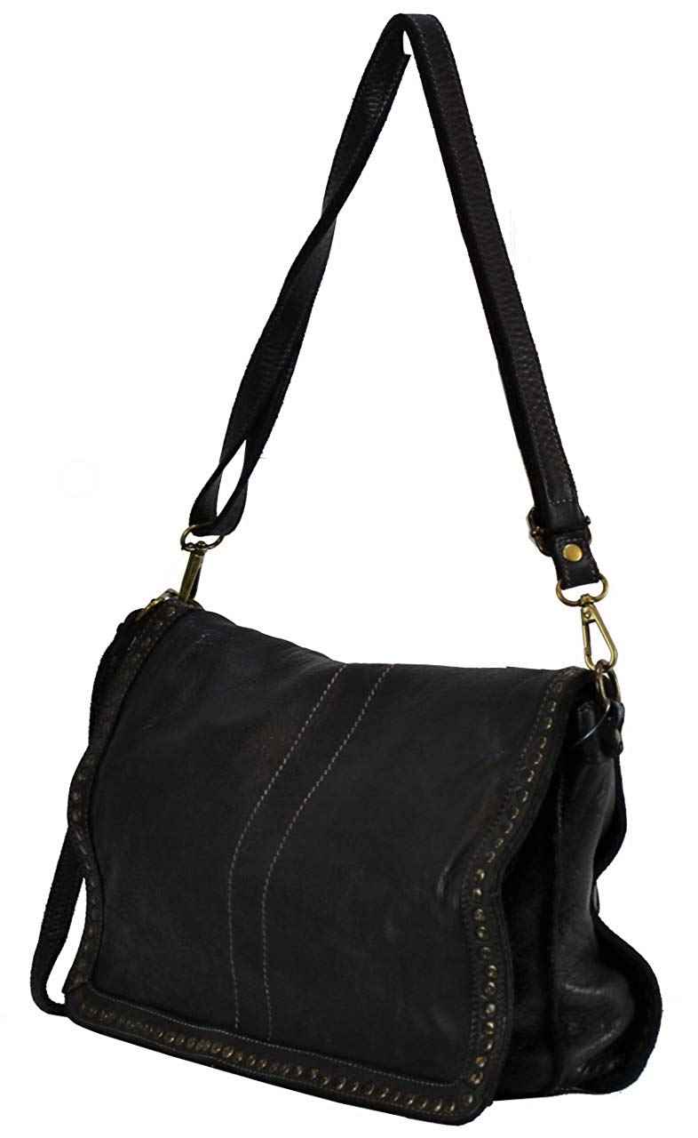 BZNA Bag Gil Schwarz nero Italy Designer Clutch Umhängetasche Damen Handtasche Schultertasche Tasche Leder Shopper Neu