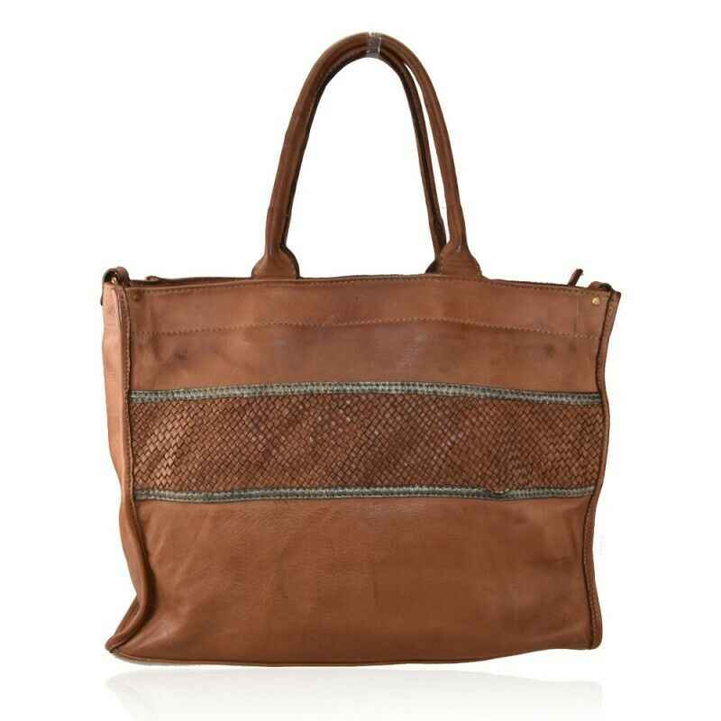 BZNA Bag Gina Cognac vintage Italy Designer Shopper Handtasche Ledertasche