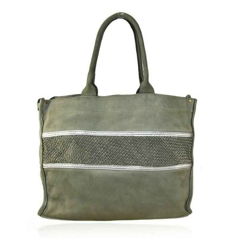 BZNA Bag Gina Grün vintage Italy Designer Damen Handtasche Ledertasche Leder