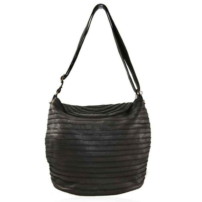 BZNA Bag Hazel Black Italy Designer Beutel Umhängetasche Damen Handtasche Leder