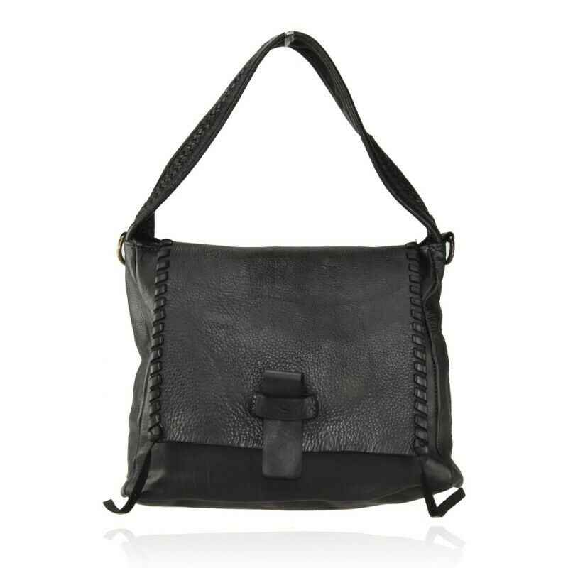 BZNA Bag Karina Black Italy Designer Messenger Damen Handtasche Schultertasche