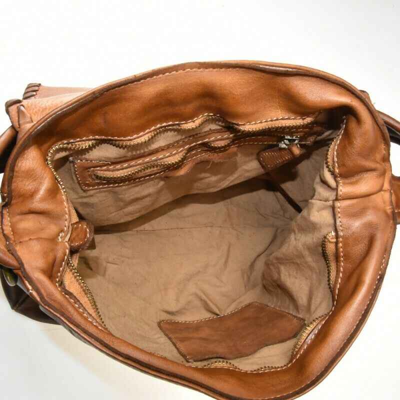 BZNA Bag Karina cognac Italy Designer Messenger Damen Handtasche Schultertasche