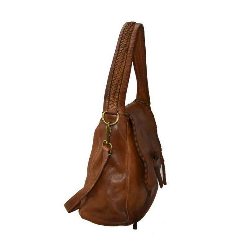 BZNA Bag Karina cognac Italy Designer Messenger Damen Handtasche Schultertasche