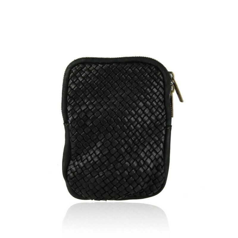 BZNA Bag Kate Black Italy Designer mobile Handytasche Ledertasche Umhängetasche - B Z N A