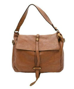 BZNA Bag Katja Cognac Italy Designer Messenger Damen Handtasche Schultertasche - B Z N A