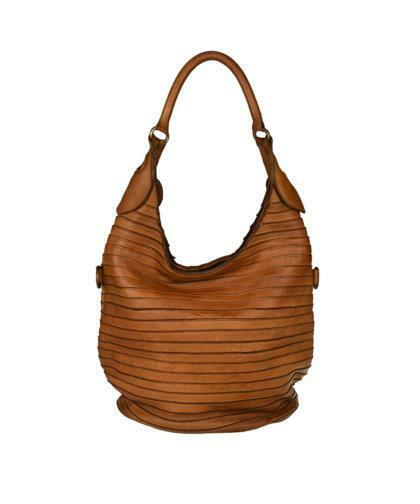 BZNA Bag Kira Cognac Italy Designer Beutel Umhängetasche Damen Handtasche Leder - B Z N A