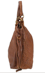 Load image into Gallery viewer, BZNA Bag Lea cognac Lederfarben Italy Designer Damen Handtasche Schultertasche - B Z N A
