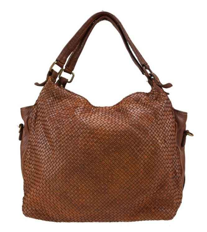 BZNA Bag Lea Cognac Italy Designer Damen Handtasche Schultertasche