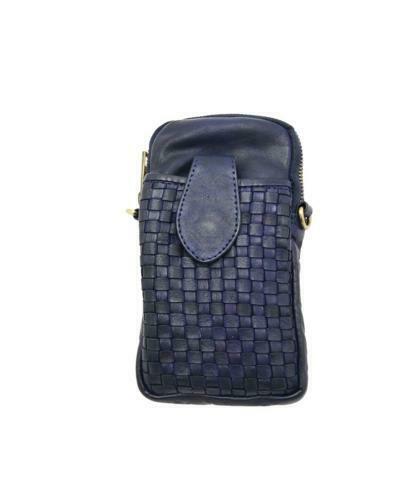 BZNA Bag Lilja Blau Designer mobile Handytasche Ledertasche Umhängetasche - B Z N A