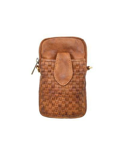 BZNA Bag Lilja Cognac Designer mobile Handytasche Ledertasche Umhängetasche - B Z N A