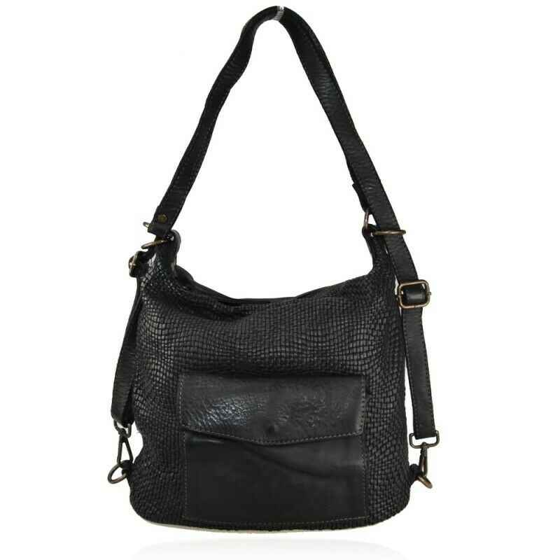 BZNA Bag Lisa Black Backpacker Designer Rucksack Damenhandtasche Schultertasche