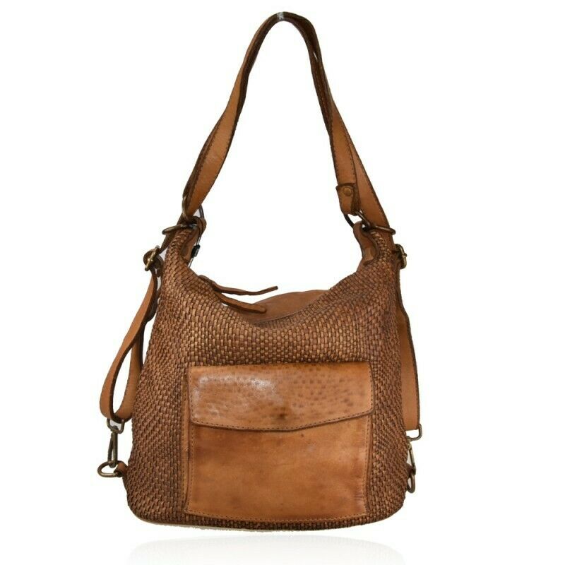 BZNA Bag Lisa cognac Backpacker Designer Rucksack Damenhandtasche Schultertasche - B Z N A