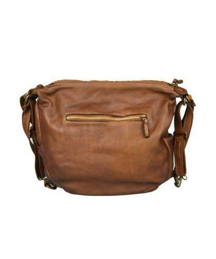 BZNA Bag Lizz cognac Backpacker Designer Rucksack Damenhandtasche Schultertasche - B Z N A