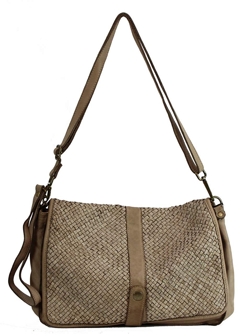 BZNA Bag Lola Beige Italy Designer Clutch Umhängetasche Damen Handtasche Schultertasche Tasche Leder Shopper Neu - B Z N A